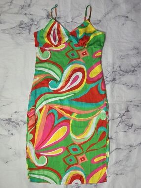 Emily Wonder Vibrant Multicolor Midi Slip Dress